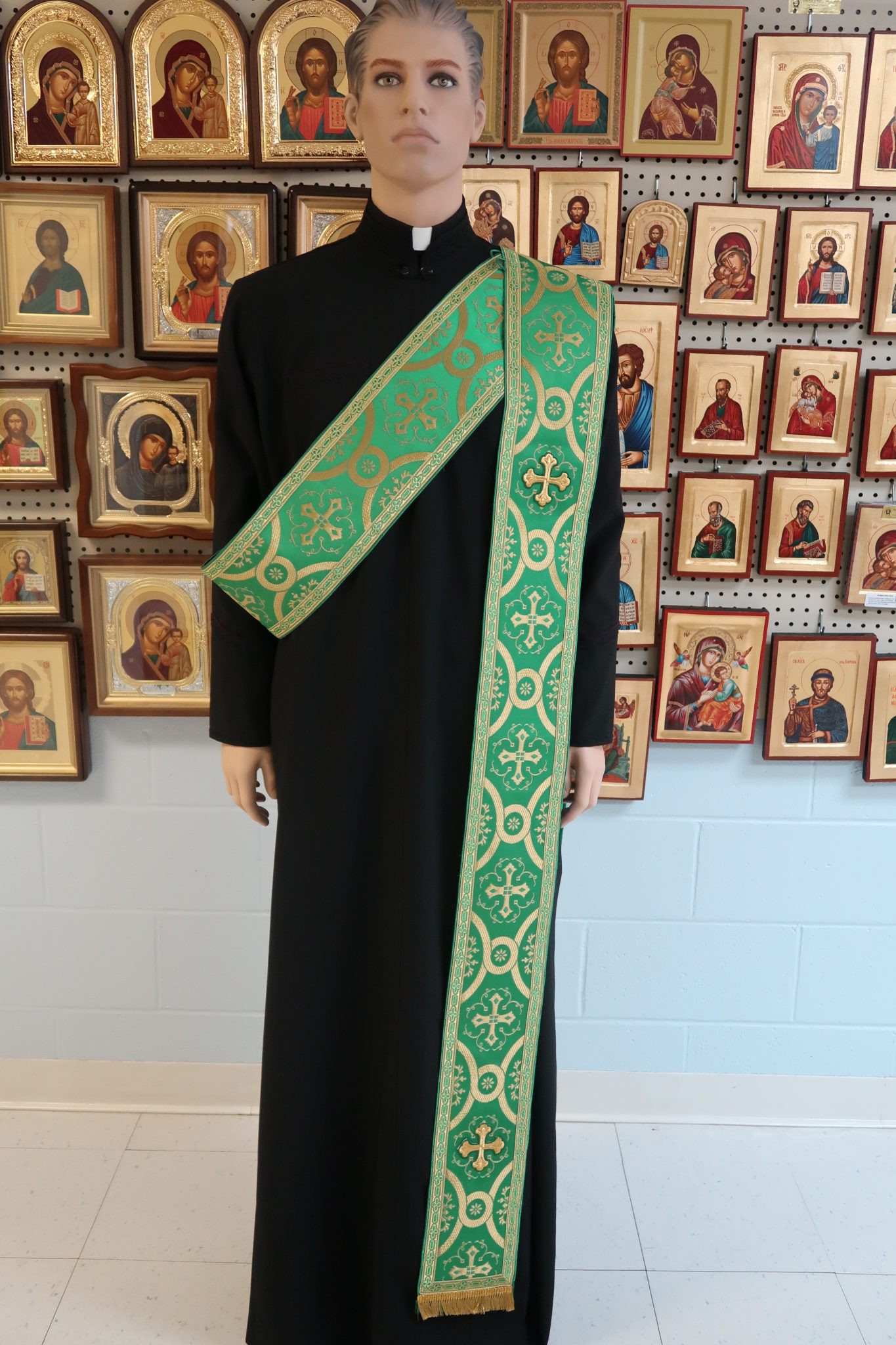 Green Deacon Orarion – Byzantine Church Supplies