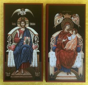 Theotokos & Christ Enthroned Matching Set of Icon