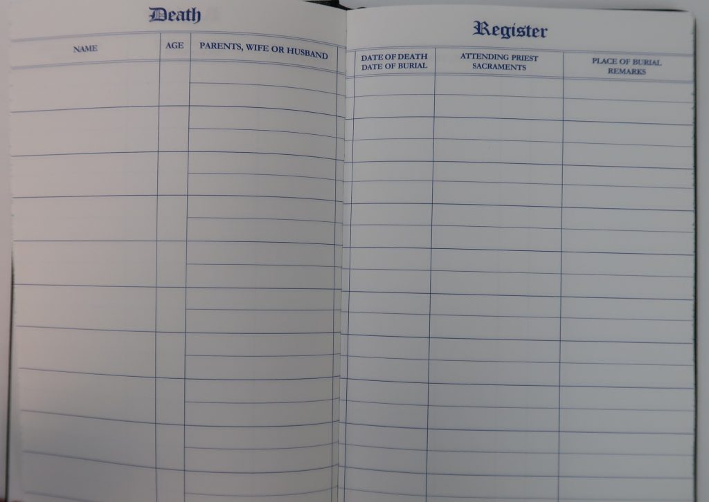 Death Register Book Byzantine Church Supplies