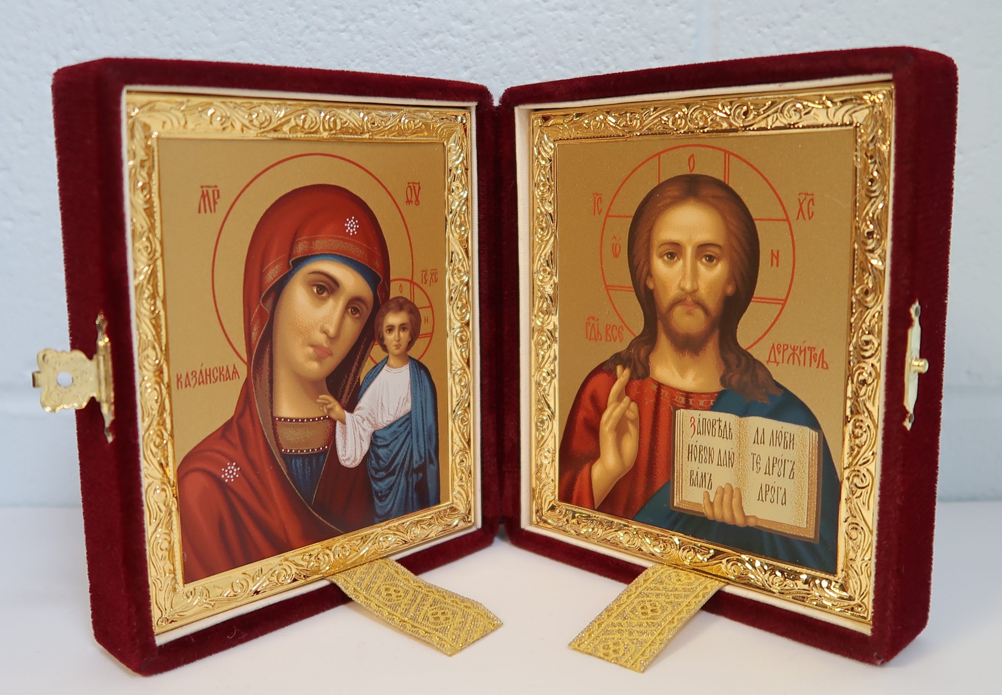 Diptych Our Lady of Kazan & Christ Blessing – Byzantine Church Supplies