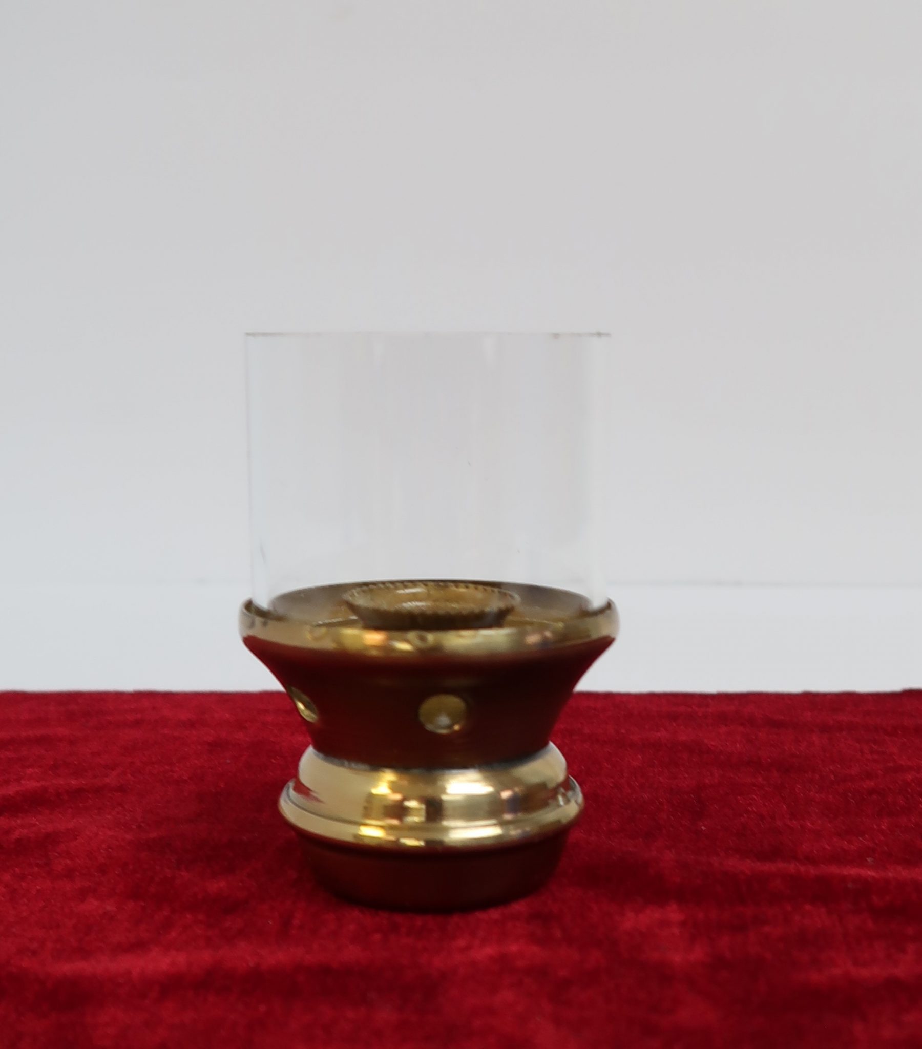 7/8″Candle Brass Follower with Glass Shield Byzantine Church Supplies