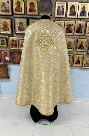 Off White/Gold Metallic Priestly Vestment Set