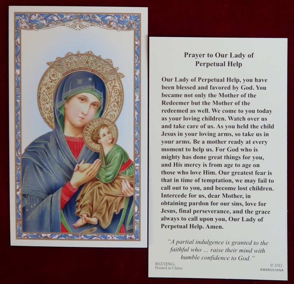 Our Lady of Perpetual Help Holy Cards – Byzantine Church Supplies