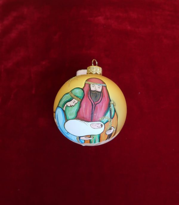 Hand Painted Glass Christmas Ornament