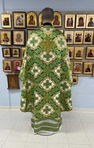 Green/Gold Metallic Vestment Set #2