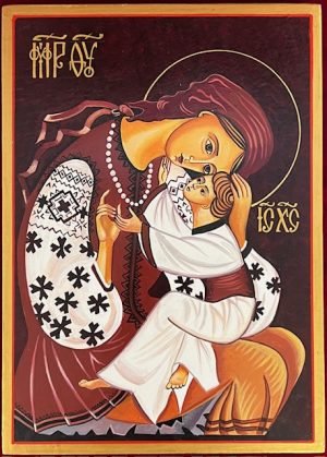 Hand Painted Icon of The Mother of God