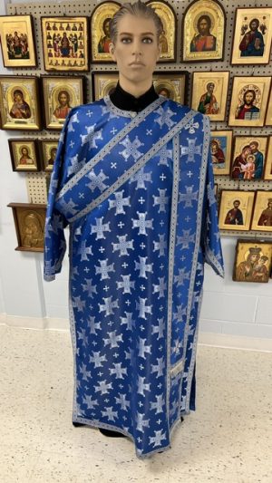Blue/Silver Deacon Vestments Set