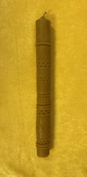 100% Beeswax Candle with Ukrainian Hutsul Ornaments