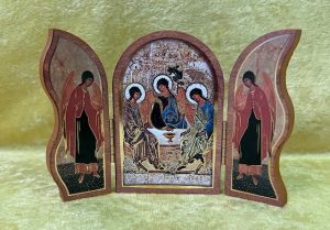 Holy Trinity Natural Wood Triptych
