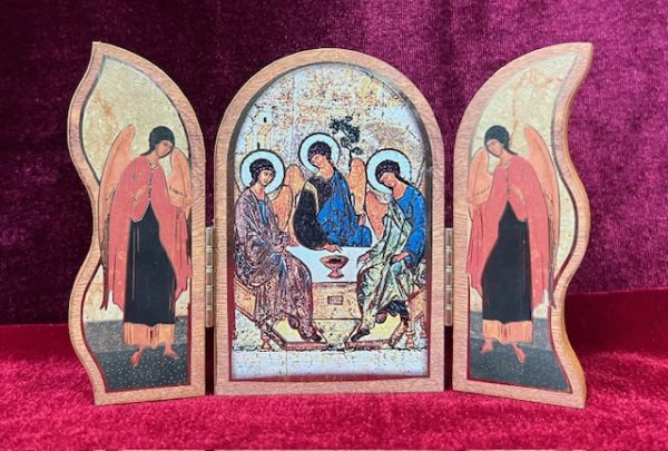 Holy Trinity Natural Wood Triptych - Image 2