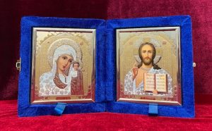 Christ Blessing and Our Lady of Kazan Diptych Icon