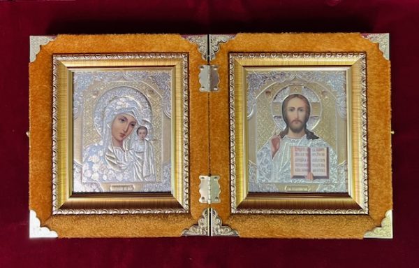 Christ Blessing & Our Lady of Kazan Diptych Icon - Image 2