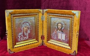 Christ Blessing & Our Lady of Kazan Diptych Icon