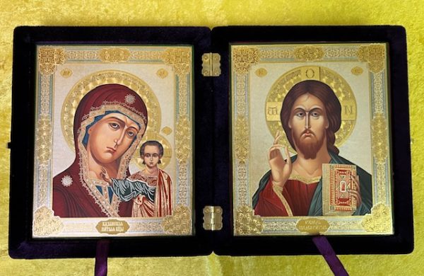 Christ Blessing & Our Lady of Kazan Icon Diptych - Image 2