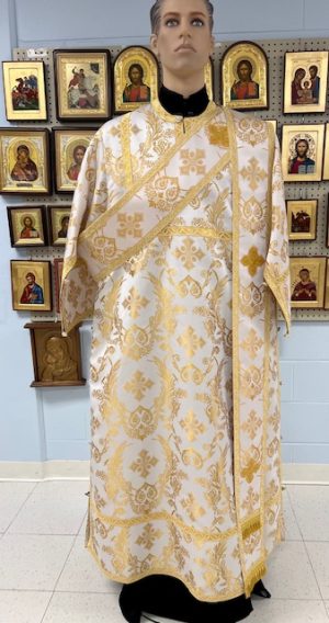 Off-White/Gold Set of Deacon's Vestments