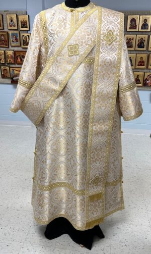 Off-White/Gold Set of Deacon's Vestments