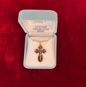 16 KT Gold over Sterling Silver Orthodox Cross