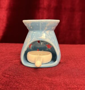 Blue Ceramic Incense Burner with Tealight Candle Holder
